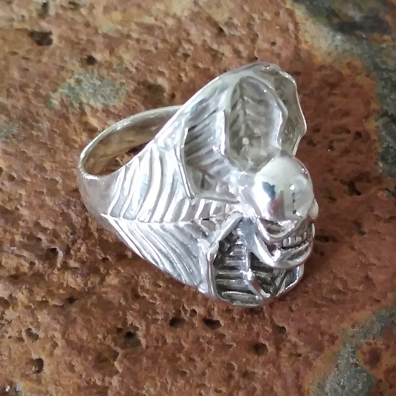 Sterling Silver Skull-Spiderweb Ring · Handmade by Sweet Jewellery